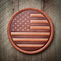 American Flag Leather Coaster (Made in USA)