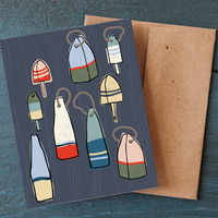 Coastal Buoys Greeting Card Set | Boxed Notecards (10 Pack)
