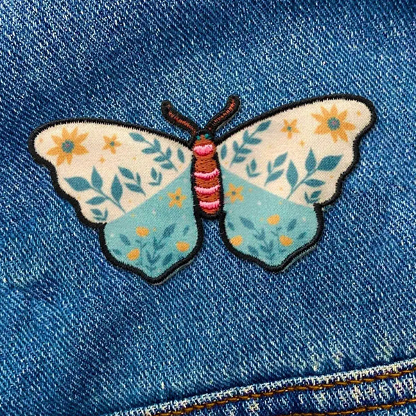 Floral Butterfly Patch – denimblankets - Main Image