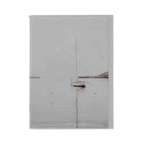 Cattie Coyle Photography Greeting Card with lone sailboat in Rockport harbor