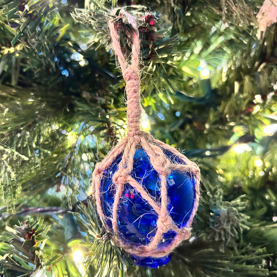 Blue Glass Ball Christmas Ornament