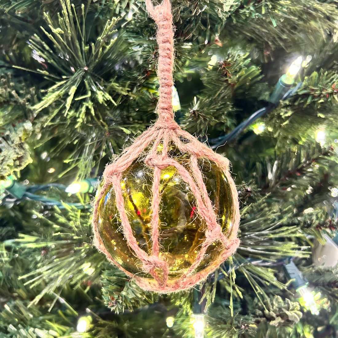 Amber Glass Ball Christmas Ornament