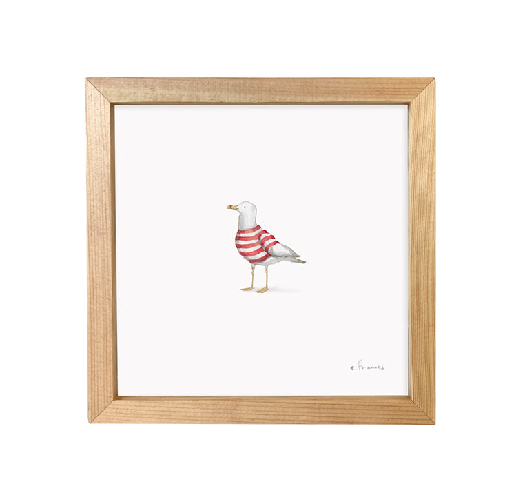 Stripey Seagull Little Print | Framed Art Print