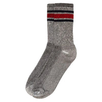 Merino Activity Socks - Gray With Navy/Red