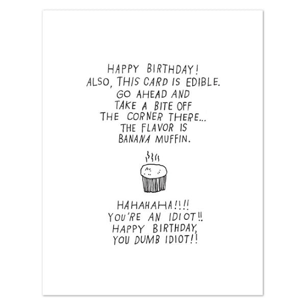 Mountains vs Plains Greeting Card - Happy Birthday Banana Muffin