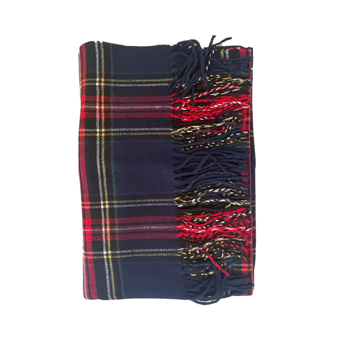 Island Plaid Luxe Oversized Scarf- Navy