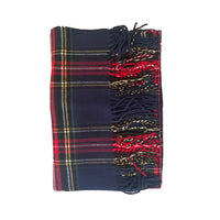 Island Plaid Luxe Oversized Scarf- Navy
