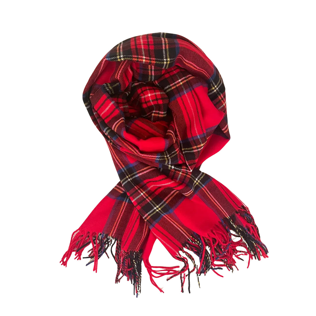 Island Plaid Luxe Oversized Scarf- Red