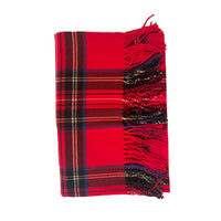 Island Plaid Luxe Oversized Scarf- Red