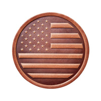 American Flag Leather Coaster (Made in USA)