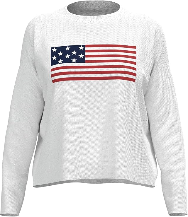 American Flag Sweater - Natural | Lightweight & Woven | Made In The USA