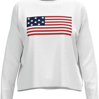 American Flag Sweater - Natural | Lightweight & Woven | Made In The USA