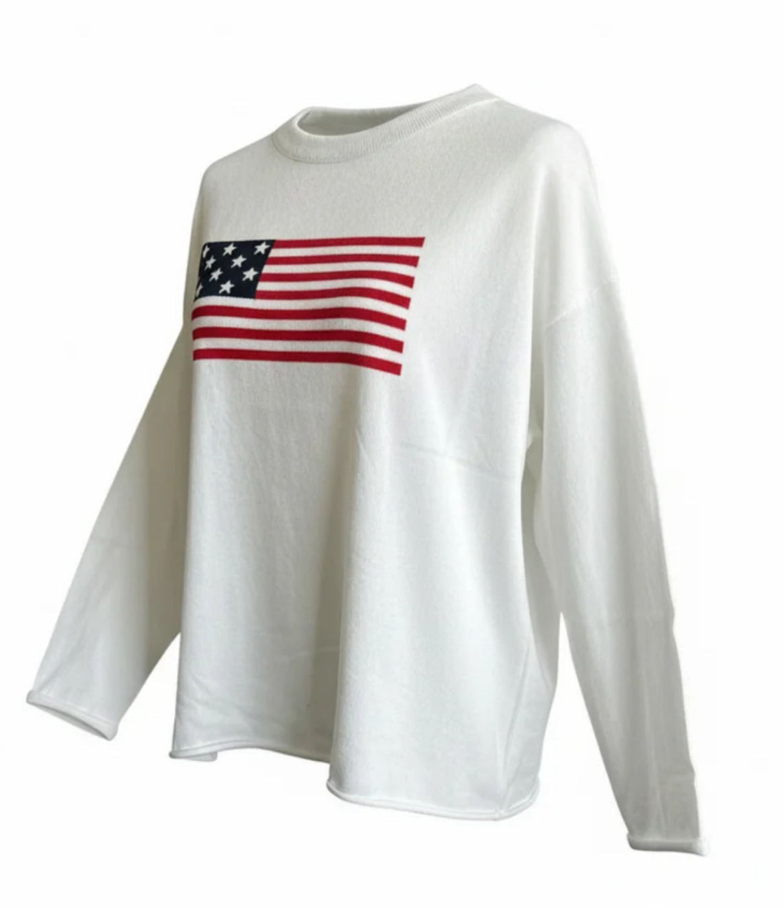American Flag Sweater - Natural | Lightweight & Woven | Made In The USA