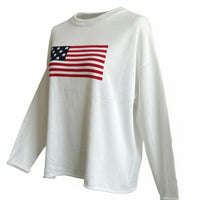 American Flag Sweater - Natural | Lightweight & Woven | Made In The USA