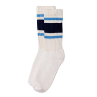 Retro Stripe Crew Socks | Navy & Columbia Blue