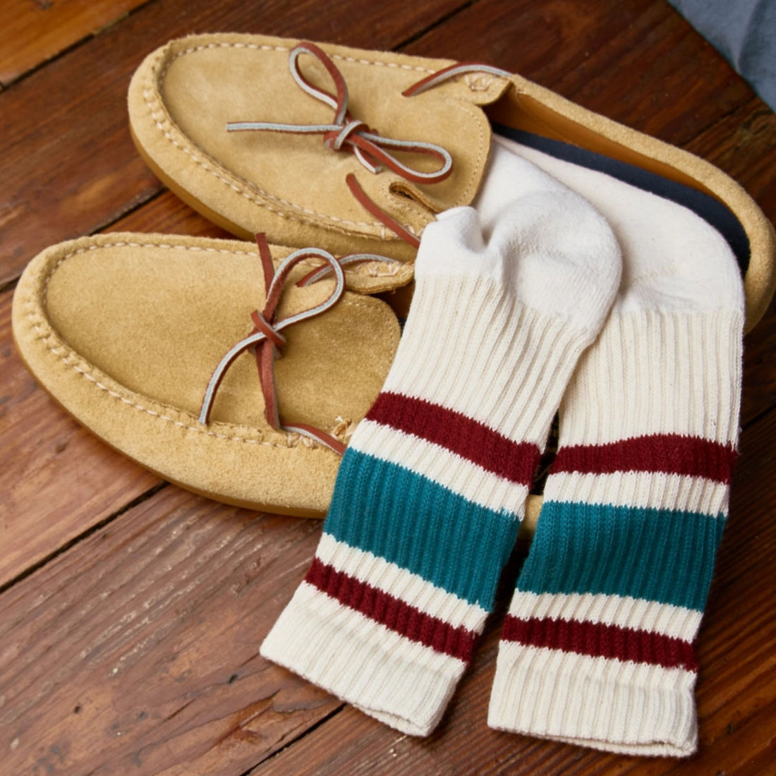The Retro Stripe Socks- Teal/Berry  (Unisex) (Copy)