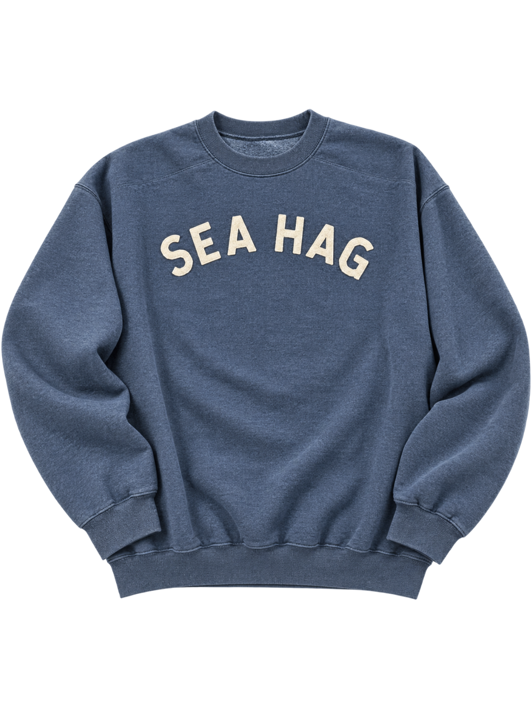 Vintage Sea Hag Sweatshirt – Heather Blue & Oatmeal - L