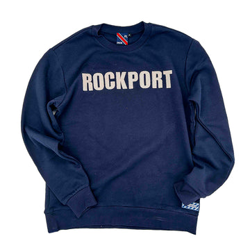 Navy Felt Letter Rockport Sweatshirt