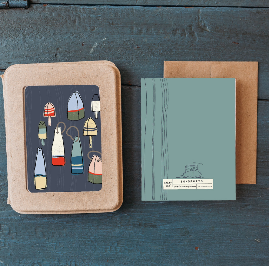 Coastal Buoys Greeting Card Set | Boxed Notecards (10 Pack)