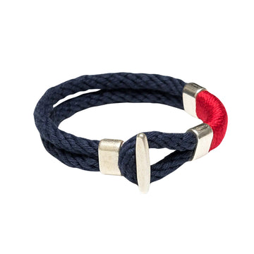 Cambridge Bracelet - Navy/Red/Silver