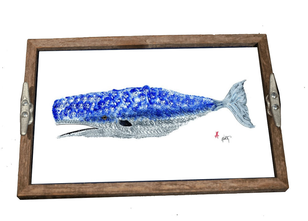 Whale Driftwood Serving Tray (12x18) – Coastal Nautical Decor Tray