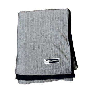 Herringbone Denim Blanket- Navy Fleece