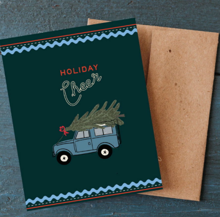 Holiday Cheer Land Rover Greeting Card | The Ink Spott - 10 Pack