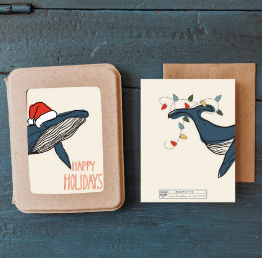 Holiday Whale Christmas Greeting Card | The Ink Spott - 10 Pack
