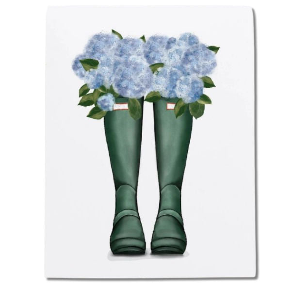 Ramus & Co. Rain Boot Hydrangeas Greeting Card