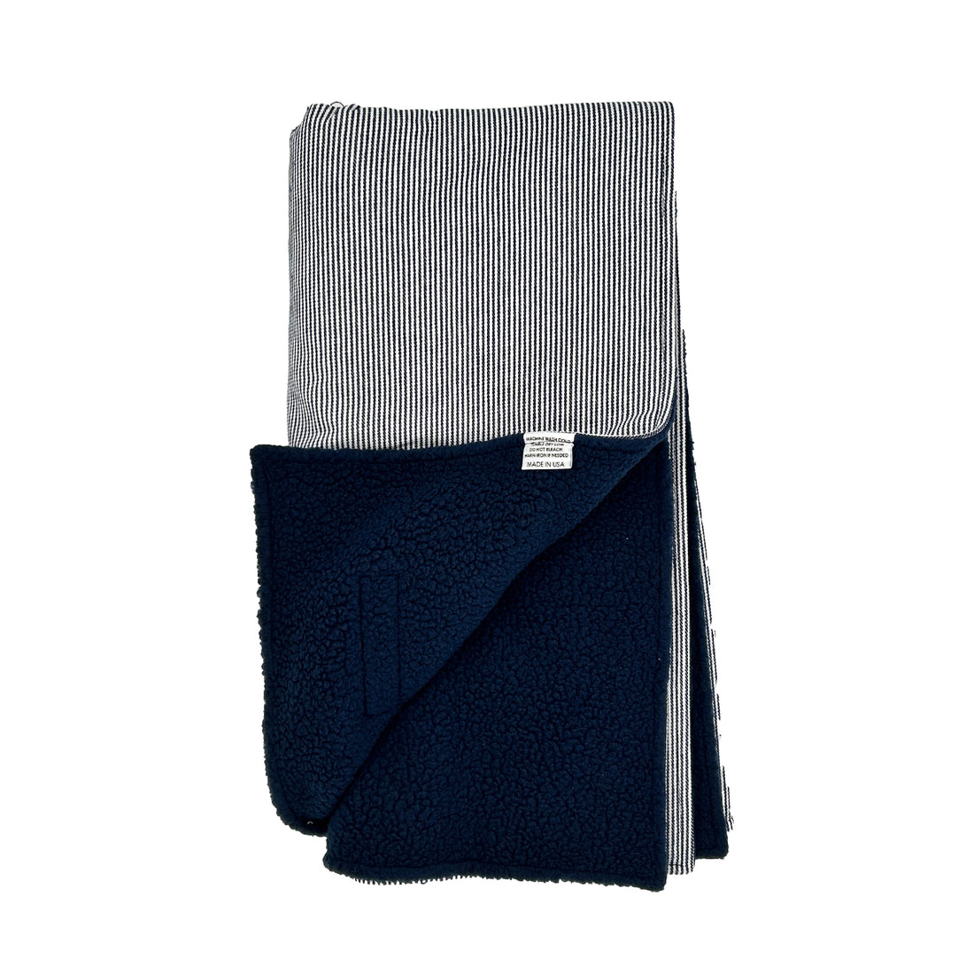 Mini Seersucker Denim Blanket- Navy Fleece