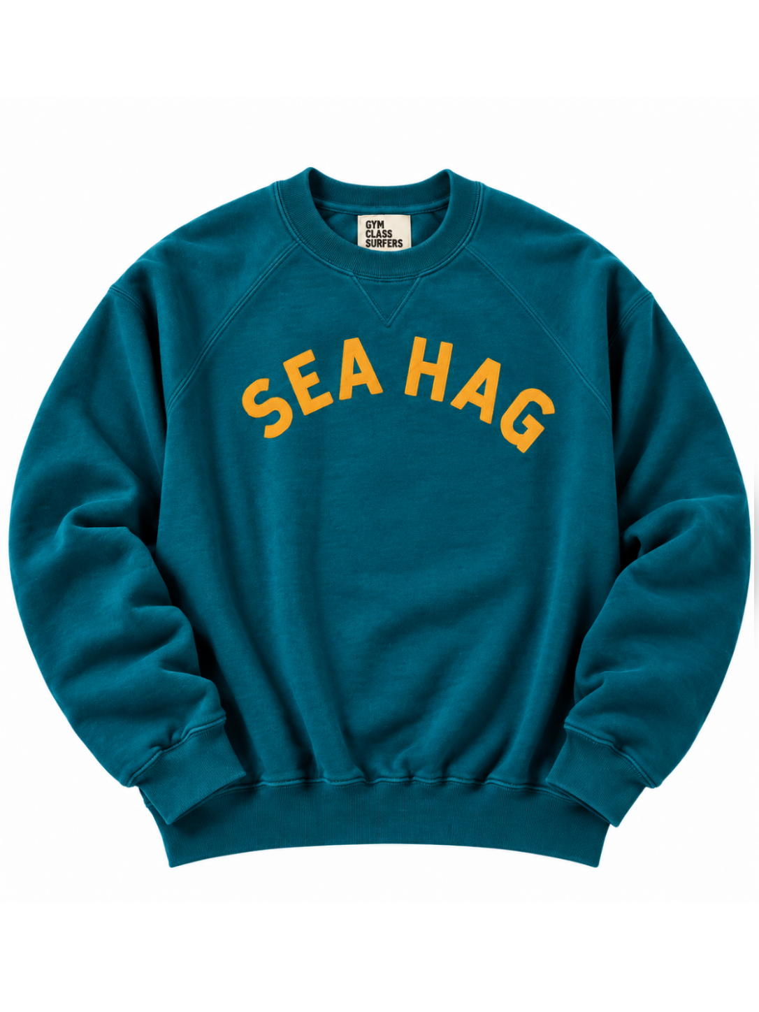 Sea Hag Vintage Crewneck Sweatshirt – Vintage Teal / Golden Orange -M