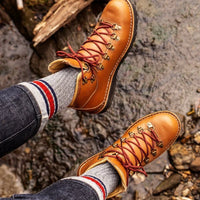 Merino Activity Socks - Gray With Navy/Red