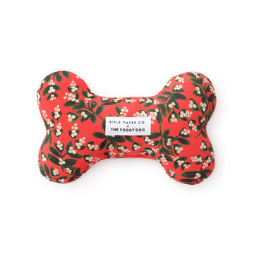 The Foggy Dog Mistletoe Dog Bone Squeaky Toy