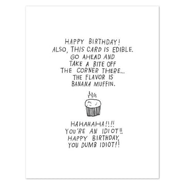 Mountains vs Plains Greeting Card - Happy Birthday Banana Muffin