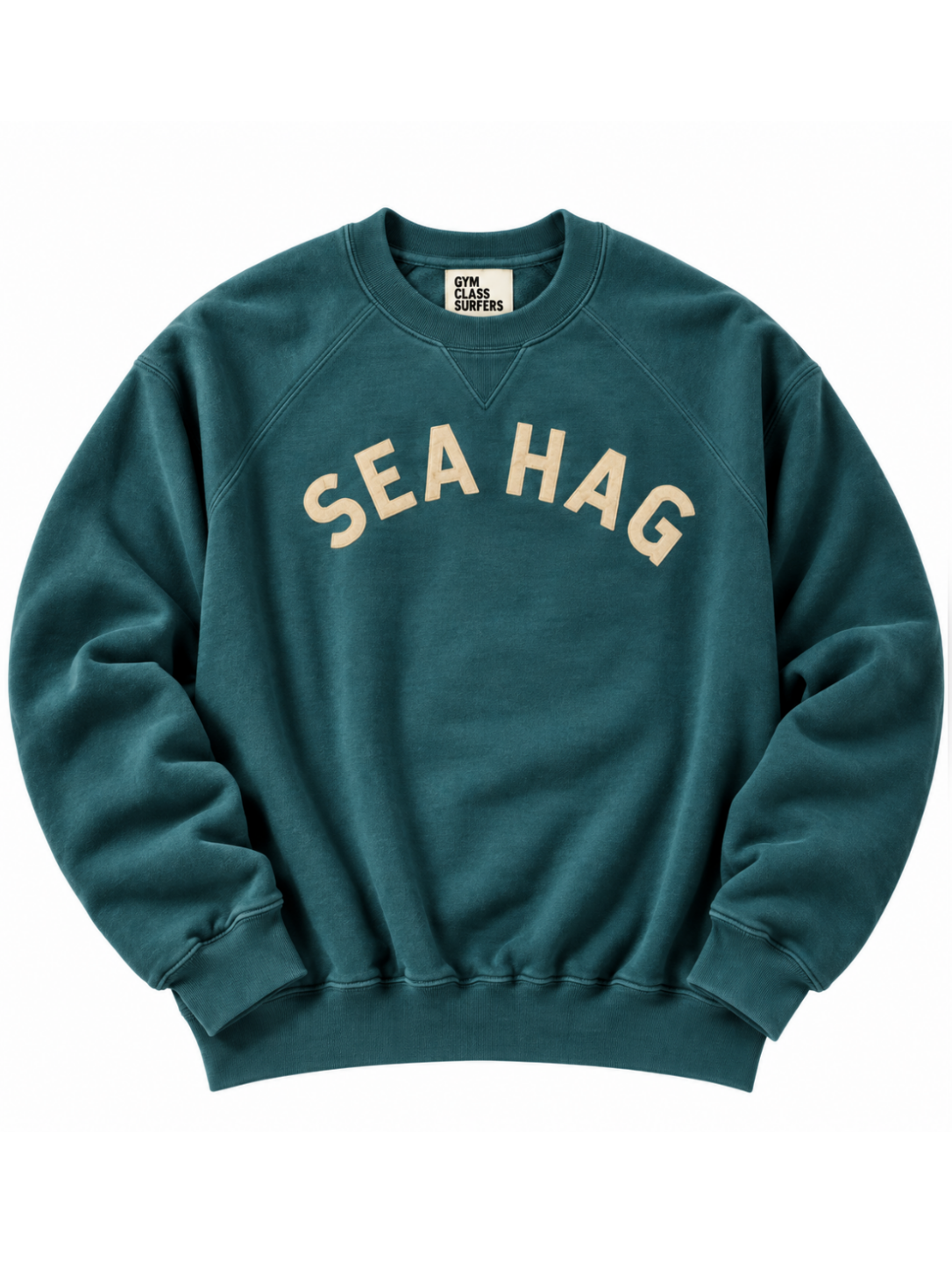 Vintage Sea Hag Crewneck – Forest Green & Oatmeal | Gym Class Surfers - XL
