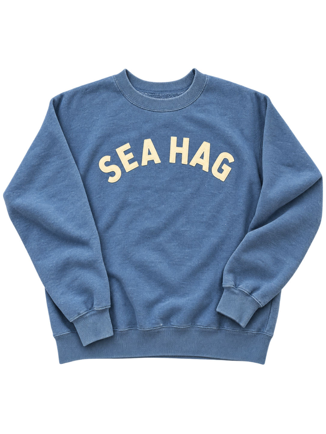 Sea Hag Vintage Crewneck – Weathered Blue & Cream - M