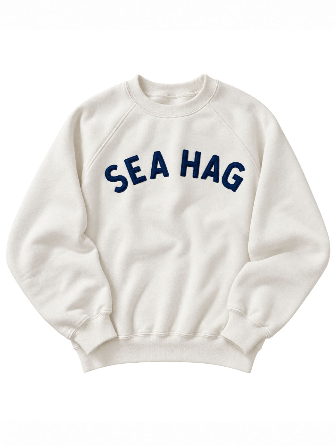 Vintage Sea Hag Crewneck – Ivory & Blue - S