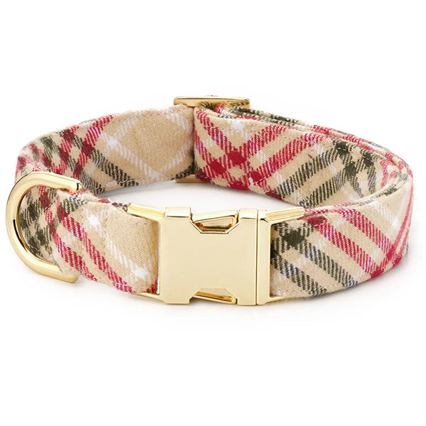 The Foggy Dog Eggnog Plaid Flannel Holiday Collar