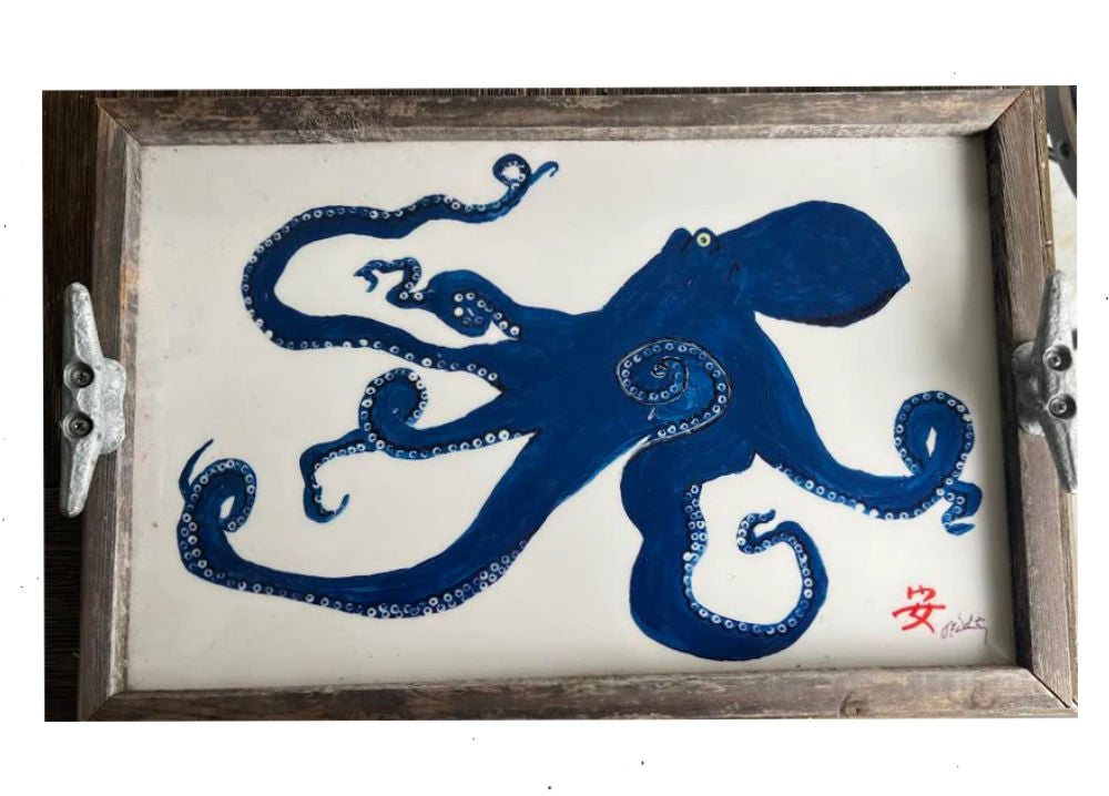 Octopus Driftwood Serving Tray (11x17) – Coastal Nautical Decor Tray