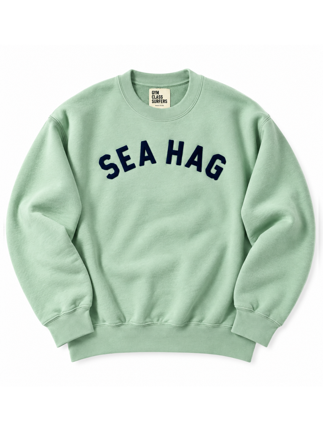 Sea Hag Vintage Sweatshirt – Seafoam Mint & Navy - L