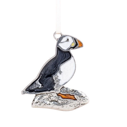 Puffin Ornament | Hand Applied Color | Danforth Pewter