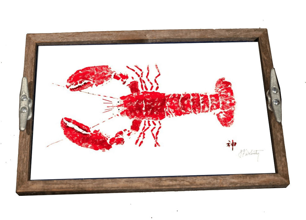 Red Lobster Driftwood Serving Tray (12x18) – Coastal Nautical Decor Tray