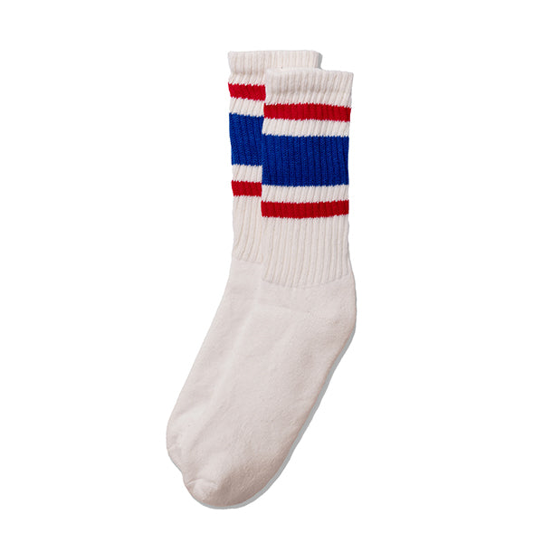 The Retro Stripe Socks- Royal Blue/Red  (Unisex)