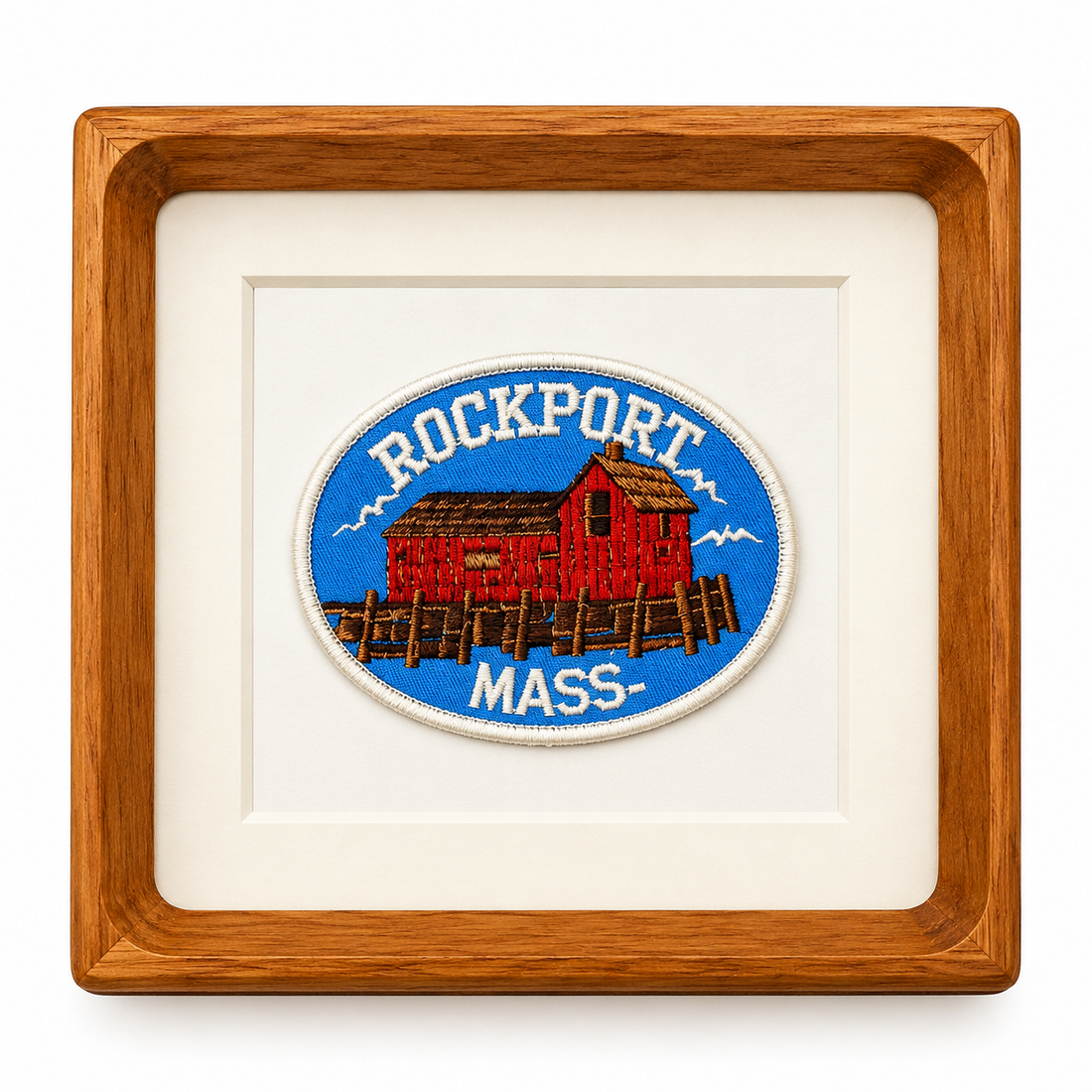 Motif No. 1 – Rockport, Massachusetts - Framed Vintage Patch