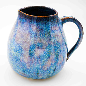 Stoneware pitcher with periwinkle glaze handmade by Allison Morrissey