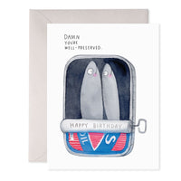 Well-Preserved Sardines Birthday Card | E. Frances Paper