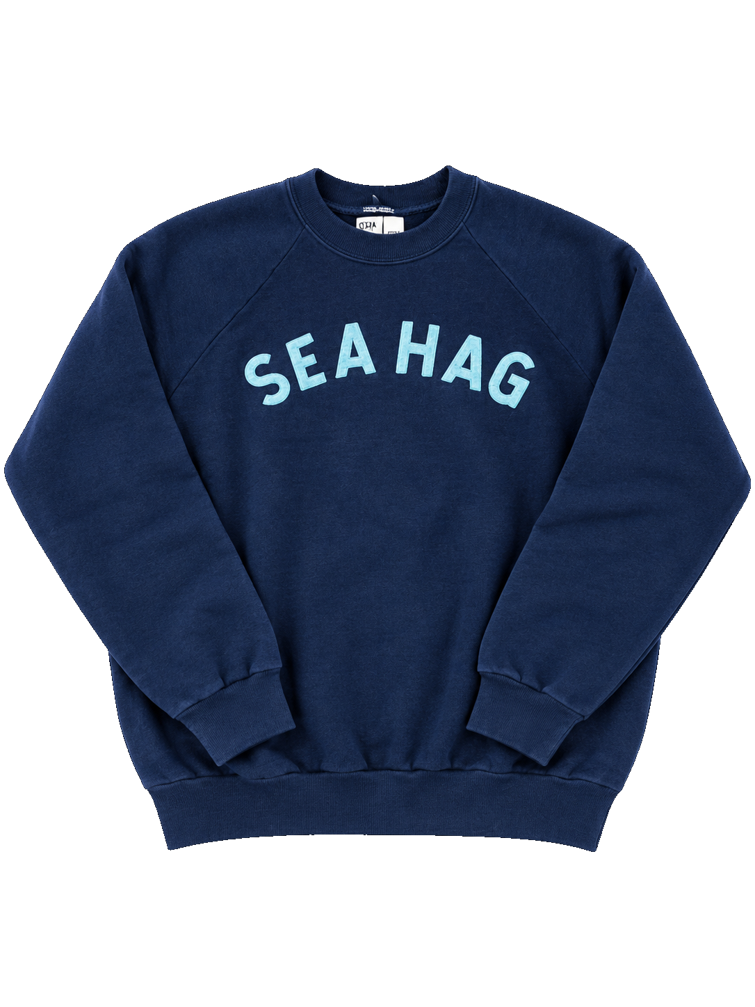 Sea Hag Vintage Raglan Sweatshirt – Navy & Light Blue - M & L