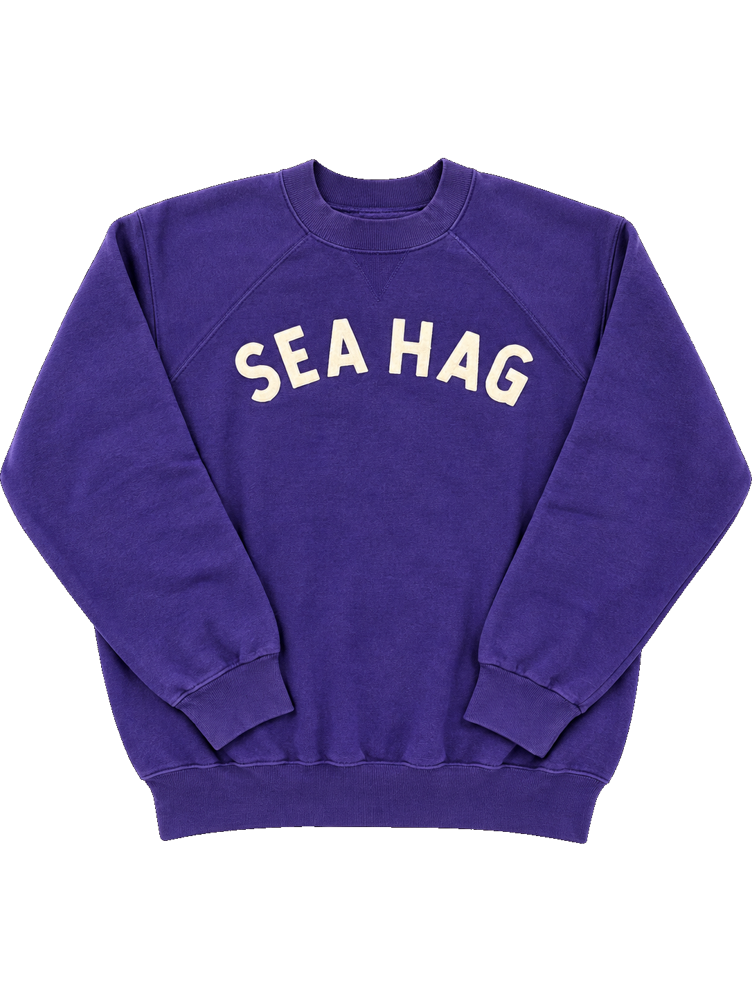 Sea Hag Vintage Crewneck | Raglan Sweatshirt Purple - L