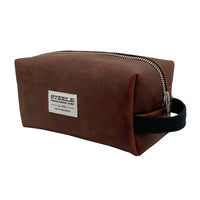 Steele Canvas brown leather travel shaving kit