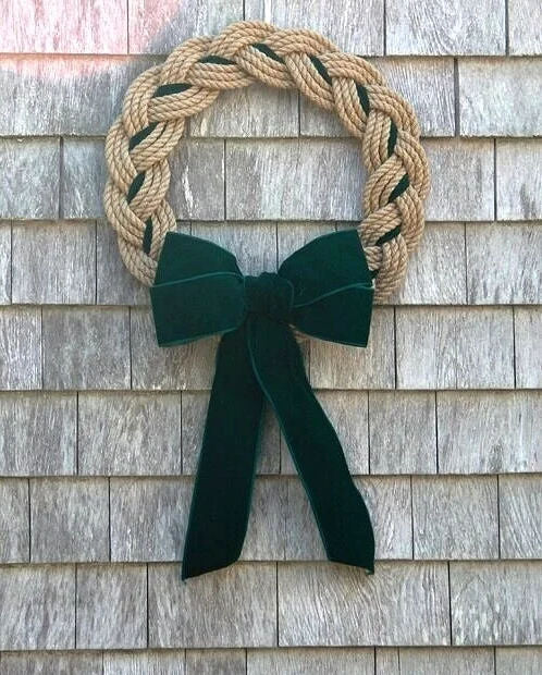 First Harbor Wreath | Hunter Green & Tan